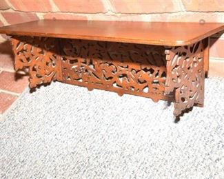27. Carved Wooden Scrolled Bracket Wall Shelf