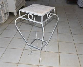 55. White Painted Metal Plant Stand