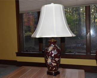 56. Chinese Porcelain Vase Mounted as Lamp With Shade