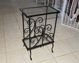 60. Wrought Iron Side Table