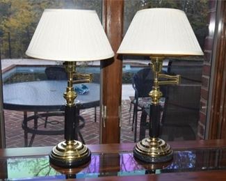 58. Pair Of Brass Table Lamps