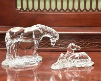 73. Two 2 Glass Horse Figurines