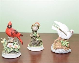 91. Three 3 Bird Figurines