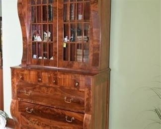 99. Mahogany American Empire Period Secretary Bookcase