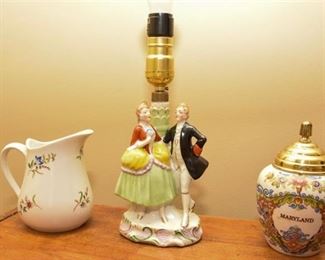 107. Lamp Pitcher and Jar With Lid