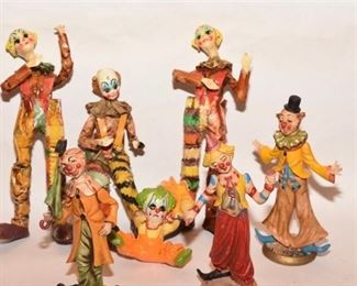 134. Group Lot Of Clown Figurines