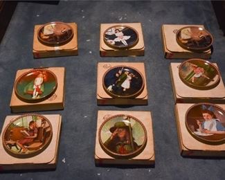 154. Nine 9 NORMAN ROCKWELL Plates By KNOWLES