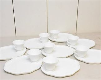 180. Milk Glass Tea Set