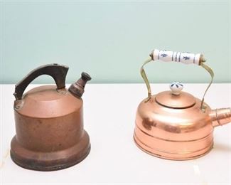 187. Two 2 Copper Teapots