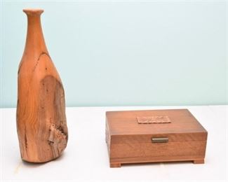 188. Wooden Vase and Dresser Box