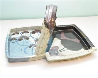 189. Stoneware Tray With Handle