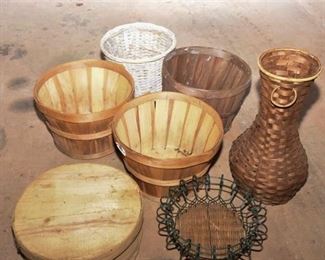 223. Group Lot Of Wood and Wicker Items