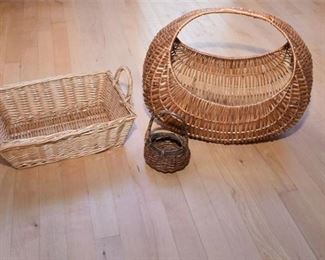 226. Three 3 Wicker Baskets