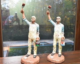 240. Pair Of Painter Figurines By Michael Garman