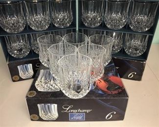 291. 24 Two Dozen Long champ Crystal Glasses