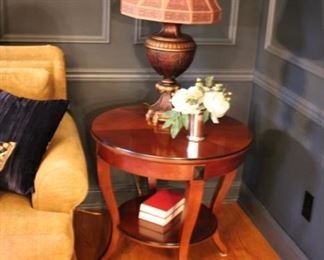 Pair round lamp tables