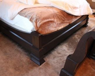 JP Rogers king size sleigh bed (has traditional sleigh bed footboard & also comes with custom made lower footboard)