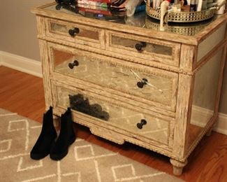 Mirrored chest of drawers (one panel as is)