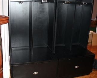 Pair Pottery Barn "mud room" storage cabinets 