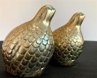 $28 for the Pair of vintage brass quail.