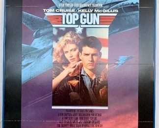 $100. Vintage, framed foam board “Top Gun” movie poster. Measures 41x27.