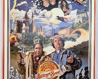 $100. Vintage, framed foam board “Strange Brew” movie poster. Measures 41x27.