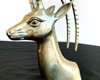 $20. One large, brass Gazelle bookend. Measures 8” tall.