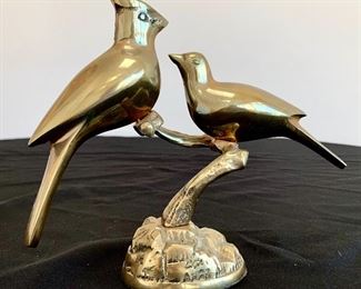 $30. Brass birds, shelf display. Measures 5” tall.