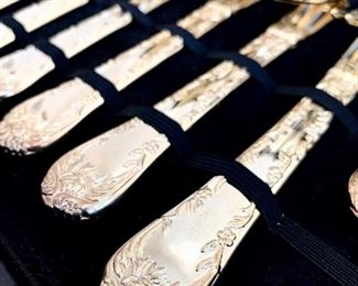 Close up of the gold color flatware.