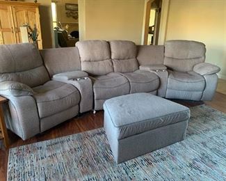 Curved Electric Couch Set with Ottoman