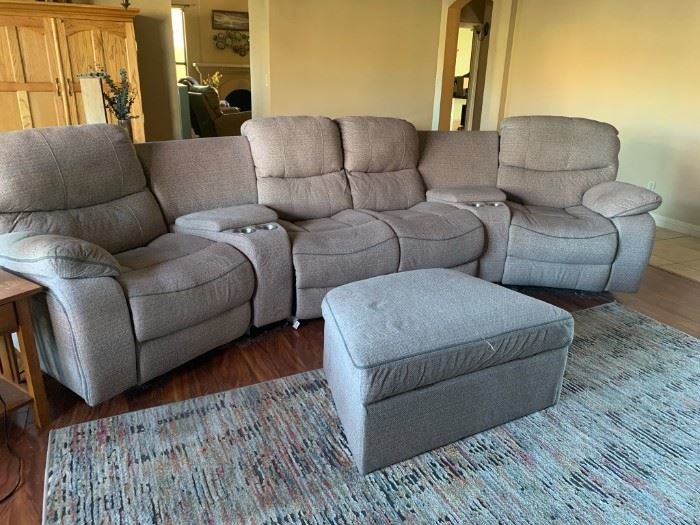Curved Electric Couch Set with Ottoman
