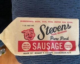 Stevens Sausage Package Randleman, N.C.