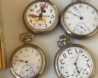 Elgin and Mickey Mouse Pocket Watches