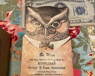 Vintage Randleman N.C. Savings Coin Booklet