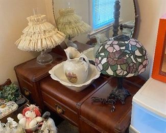 Assorted Lamps/ Pitcher and Bowl Set
