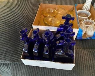 Cobalt Blue Violin Bottles