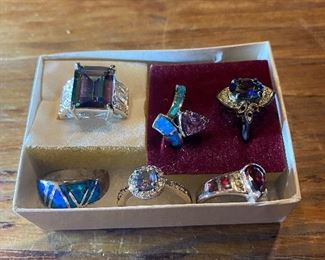 Assorted Sterling Rings and Jewelry