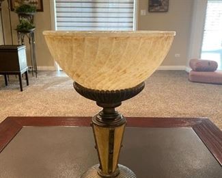LOT 6611 Frosted glass on metal base accessory $60