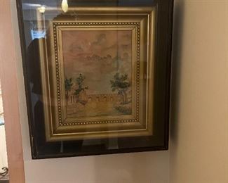 LOT 6638 Trees in autumn picture with gold frame.  Artist:  Tersythe $200