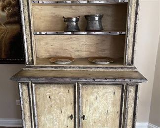 LOT 6645 Distressed wood buffet with storage $600