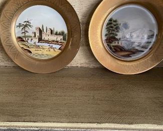 LOT 6648 Set of hand painted Warwick plates $30 for pair