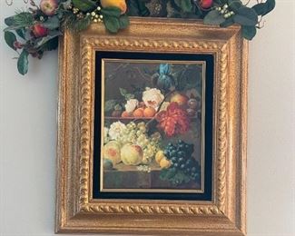 LOT 6705 Oil of fruit with fruit accent in gold frame $65