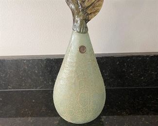 LOT 6709 Hand blown frosted glass pear $30