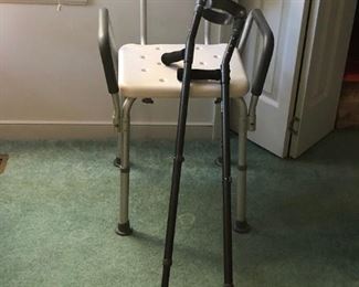 Medical chair and walking sticks 