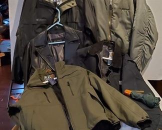 Men's Coats: 5.11 Tactical * Med, Carhartt 40 Reg., Boeing Jacket, Columbia-Med, Wilsons Leather XL