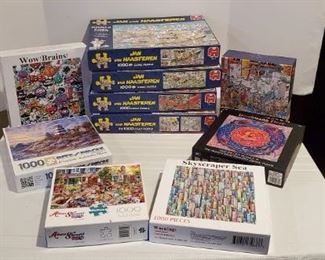 Ten Boxes of 1,000 Piece Jigsaw Puzzles