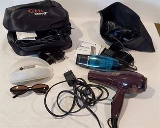 Chi Smart Rollers, Hair Dryer, Remington Vacuum Hair Clipper, Sun Glasses.