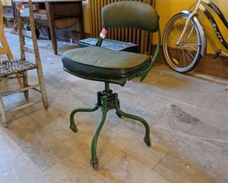 Vintage Green Rolling Chair