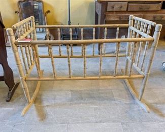 Antique Rocking Crib Setting