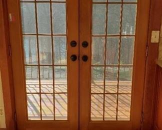 Set of Solid French Doors With Screens